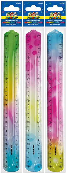 Linijka elastyczna tęczowa 30cm mix - tantis.pl