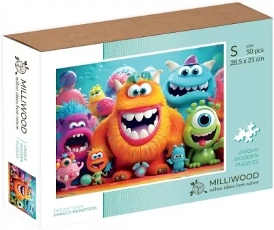 Puzzle drewniane 50 Milliwood Shaggy Monsters - tantis.pl