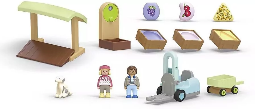 Playmobil Junior Ekologiczny Stragan z wózkiem widłowym 71691 - tantis.pl