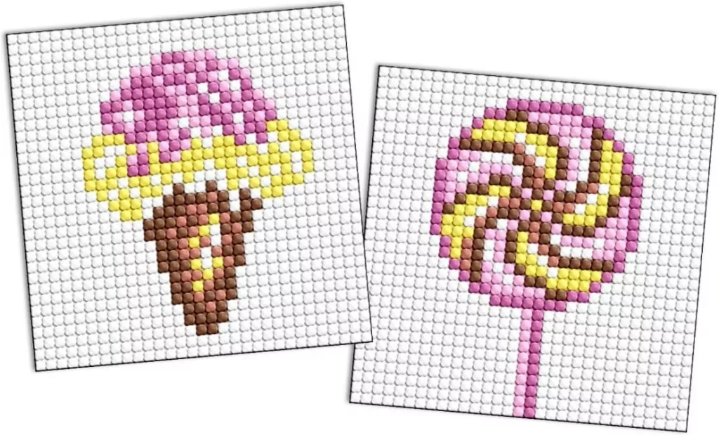 Diamentowa mozaika na magnes - LOL Lody 9x9cm - tantis.pl