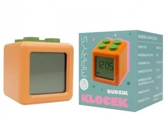 Budzik klocek pomarańczowy