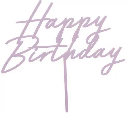 Topper na tort Happy Birthday fioletowy 16,5cm - tantis.pl