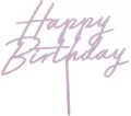 Topper na tort Happy Birthday fioletowy 16,5cm - tantis.pl