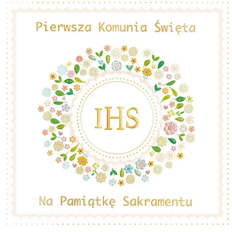 Karnet A5 Komunia Wianek z koronką - tantis.pl