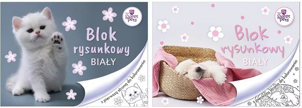 Blok rysunkowy A4/20K biały The sweet pets - tantis.pl