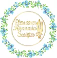 Karnet KW Komunia Niezapominajki Lakier 3D - tantis.pl