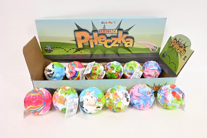 *****Piłeczka skacząca 6cm 12szt/disp 2002108D - tantis.pl