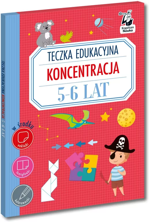 Teczka edukacyjna. Koncentracja. 5-6 lat. Kapitan Nauka - tantis.pl