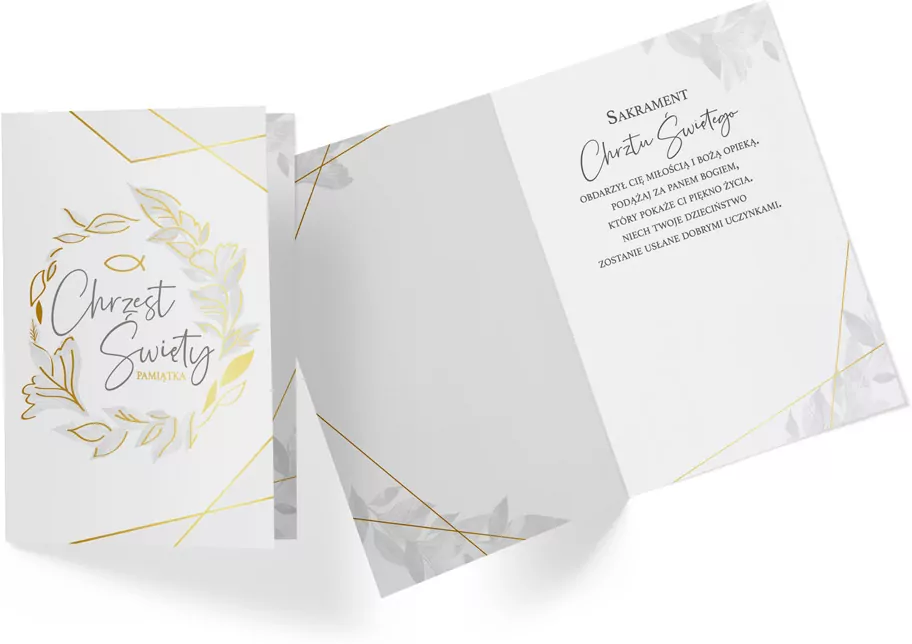 Karnet B6 PR-179 Chrzest złoty wianek - tantis.pl