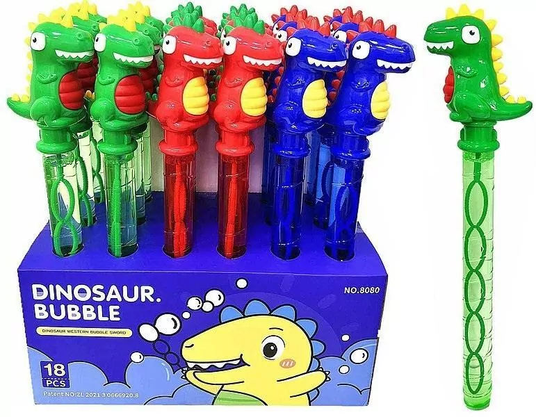 Pałeczka do baniek mydlanych 38cm z dinozaurem MIX - tantis.pl