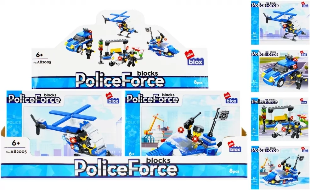 Klocki konstrukcyjne Alleblox policja 96-104 elementów, mix - tantis.pl
