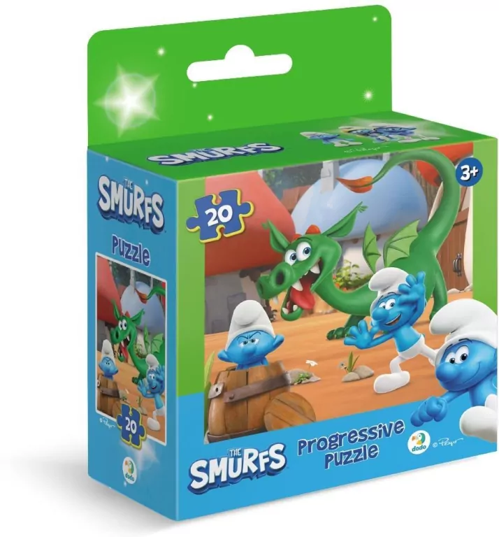 Puzzle 20 Smerfy Zabawa w chowanego ze smokiem - tantis.pl