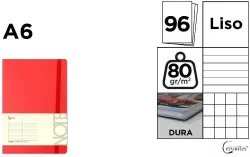 Notatnik A6/96K czerwony MIX