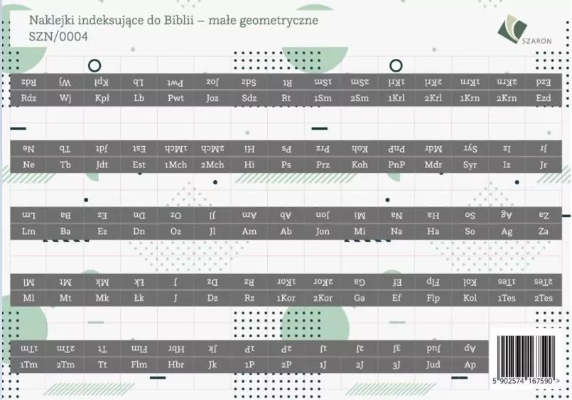 Naklejki indeksujące do Biblii. Duże geometryczne - tantis.pl