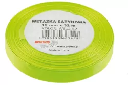 Wstążka satynowa. Zielona, neonowa 12mmx32m
