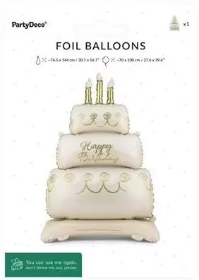 Stojący balon foliowy Tort 70x100cm - tantis.pl