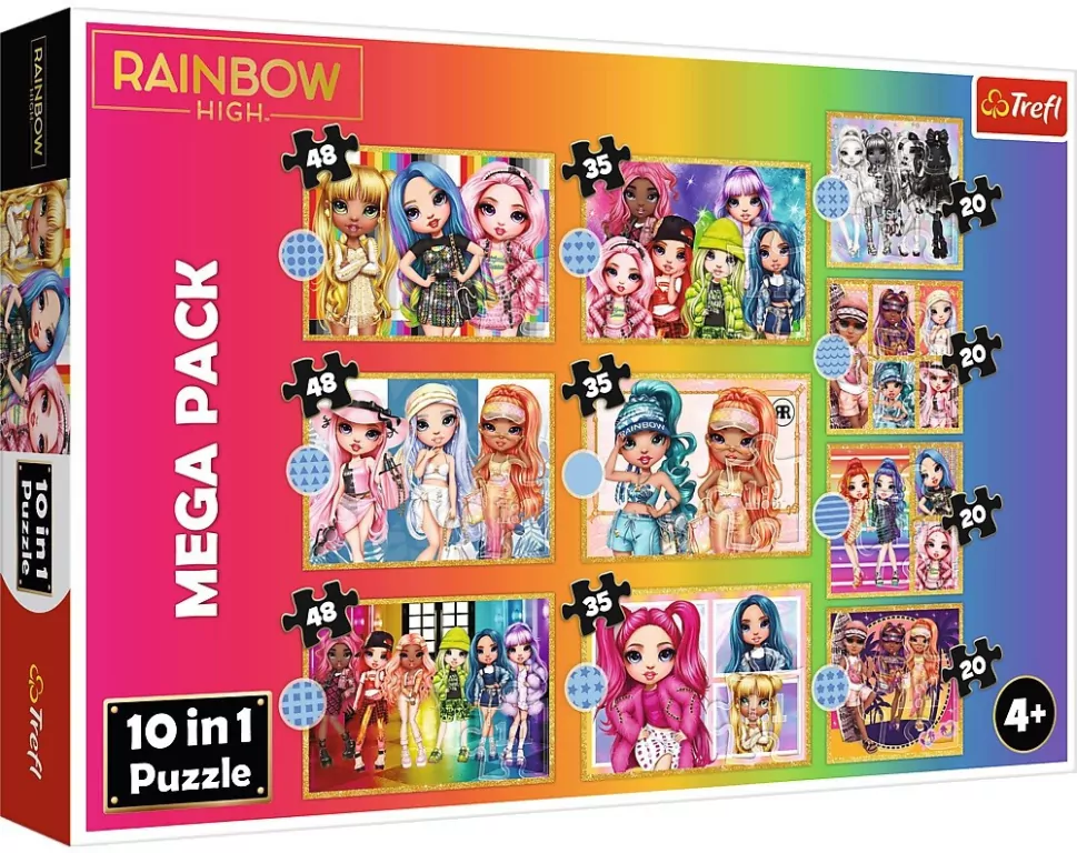 Trefl. Puzzle 10w1. Kolekcja modnych laleczek. Rainbow High - tantis.pl