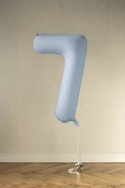 Balon foliowy cyfra 7 86cm mglisty niebieski - tantis.pl
