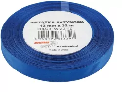 Wstążka satynowa. Ciemno niebieska, 12mmx32m