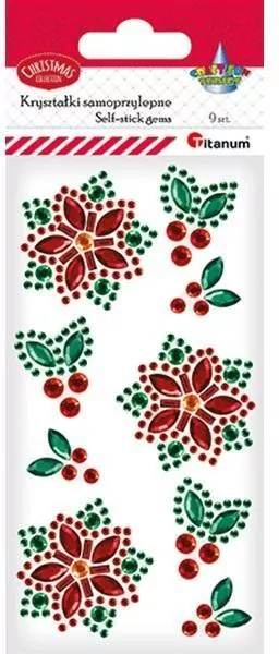 Kryształki samoprzylepne poinsecje 35x35mm 9szt - tantis.pl