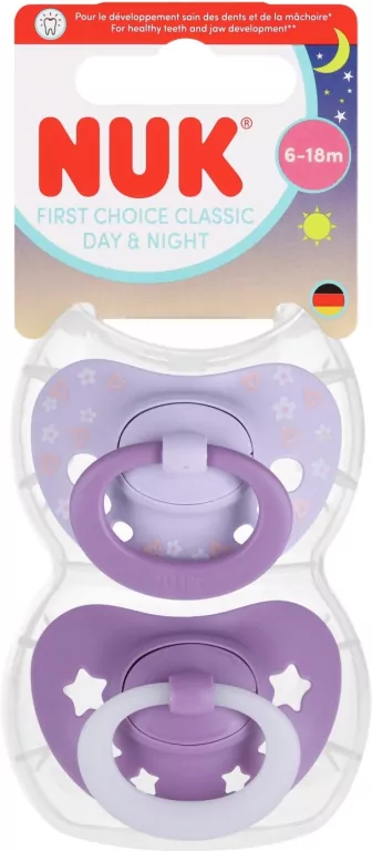 NUK. First Choice. Smoczek. 6-18 miesięcy. Fioletowy. 2 sztuki - tantis.pl