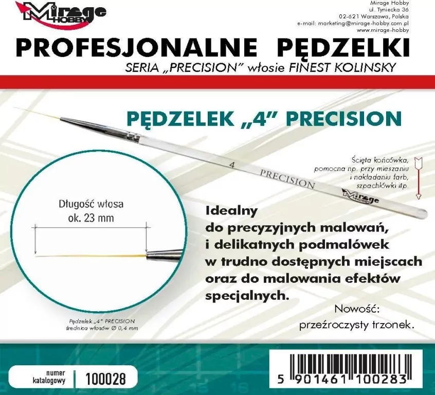 Pędzelek Precision Kolinsky 4 - tantis.pl