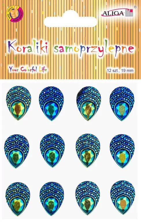 Dżety kryształki samoprzylepne pawie oczka - tantis.pl