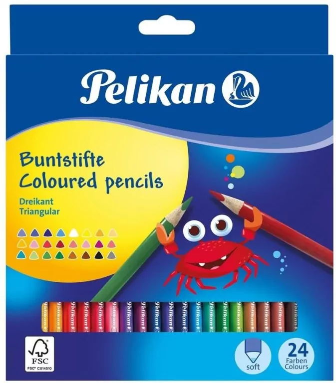 Pelikan. Kredki trójkątne,24 kolory - tantis.pl