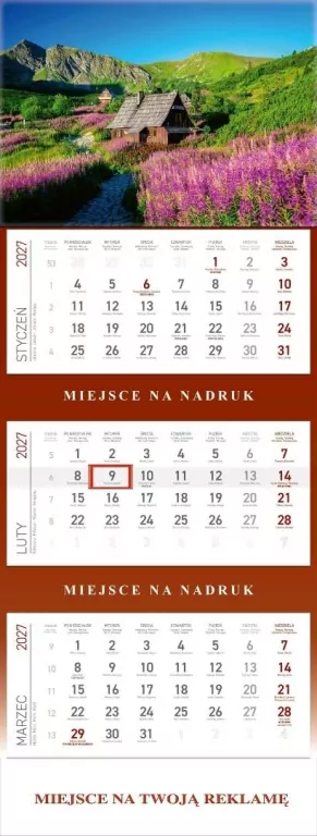 Kalendarz 2027 trójdzielny Hala Gąsienicowa - tantis.pl