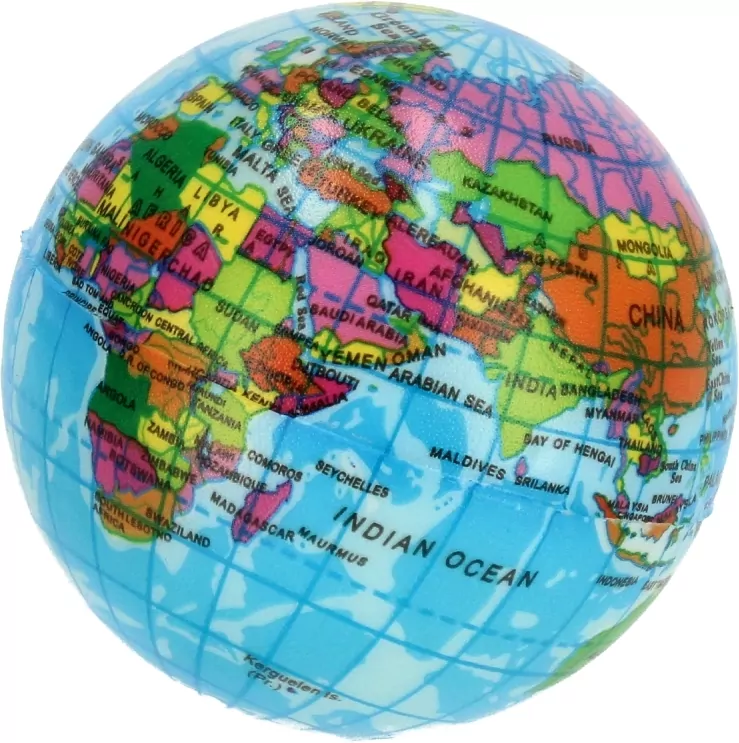 Piłka Antystresowa. Globus, 7cm - tantis.pl