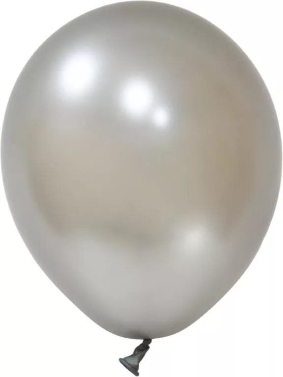 Balony lateksowe Metallic srebrne 25cm - tantis.pl