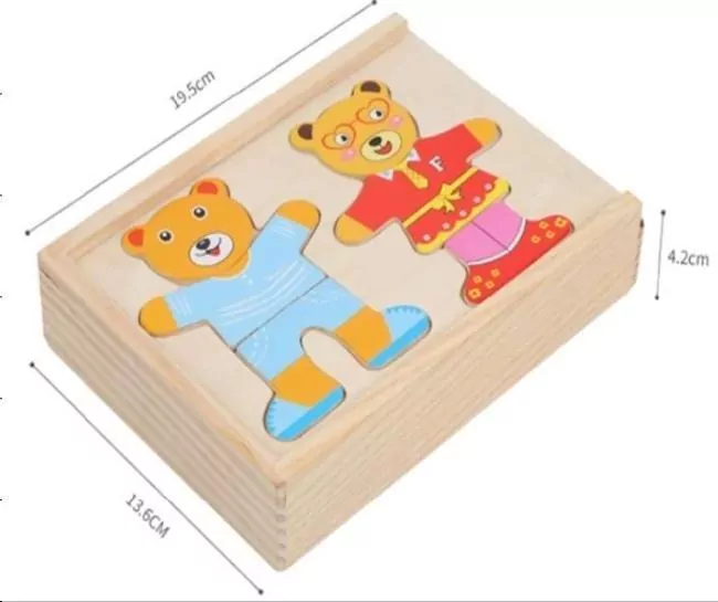 Puzzle drewno misie - tantis.pl