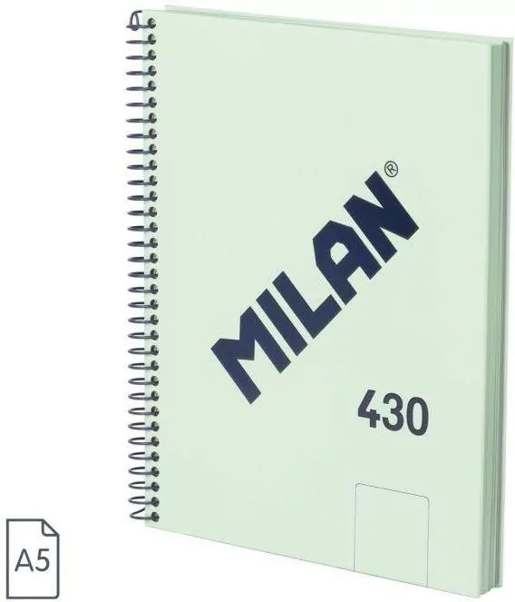 Zeszyt na spirali A5/80K gładki 1918 zielony MILAN - tantis.pl
