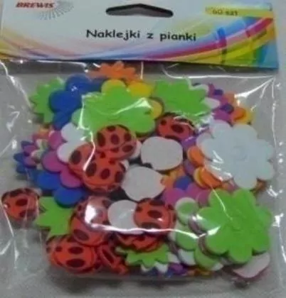 Naklejki z pianki kwiatki, 60 sztuk - tantis.pl