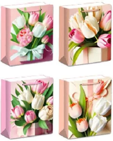 Torebka prezentowa M Kwiaty mix - tantis.pl