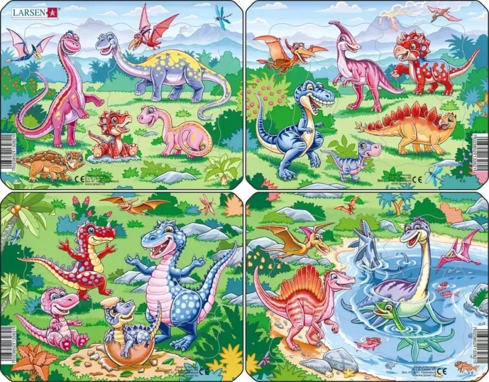 Układanka Zabawne Dinozaury Mini - tantis.pl