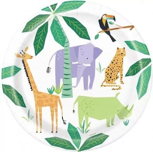 Talerzyki papierowe Animal Safari 23cm - tantis.pl