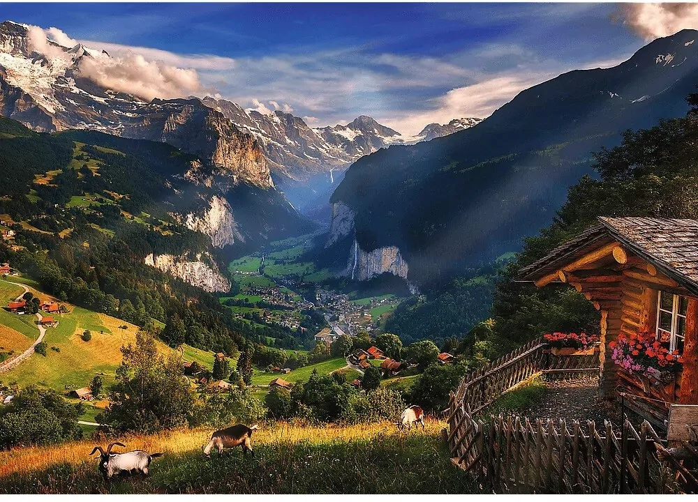 Trefl. Puzzle 1000. Dolina Lauterbrunnen - tantis.pl