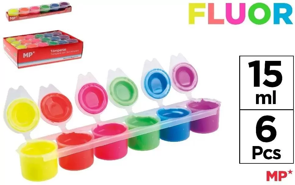 Farba plakatowa tempera fluor 6x15ml - tantis.pl