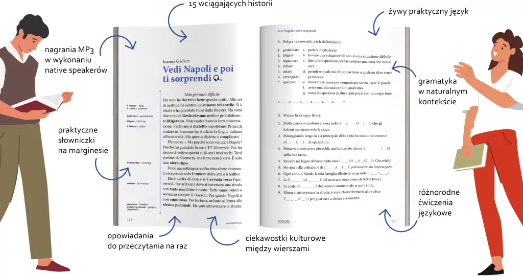 Włoski Krótkie historie. Dla początkujących - tantis.pl
