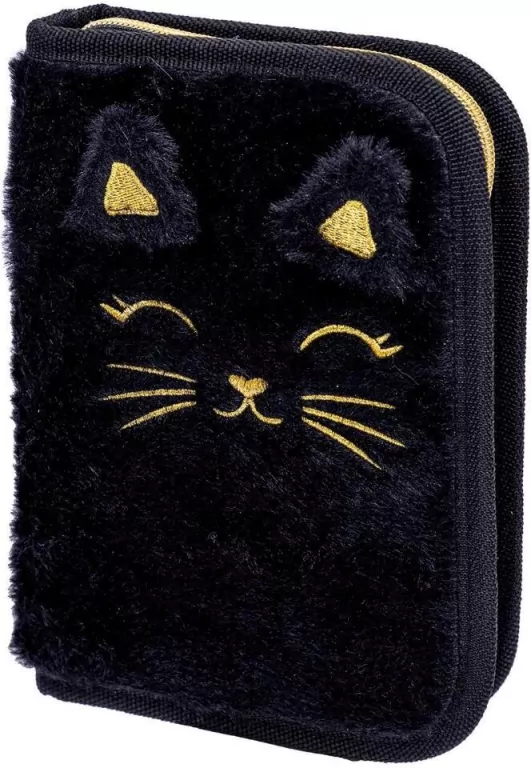 Piórnik pojedyn z wyp Astrabag Fluffy Kitty Black - tantis.pl