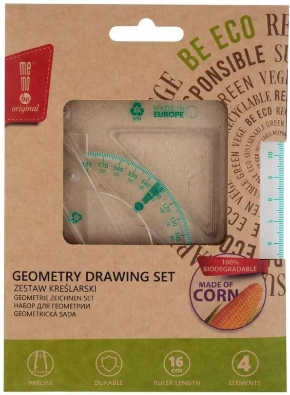 Zestaw kreślarski ECO z linijką 16cm MemoBe - tantis.pl