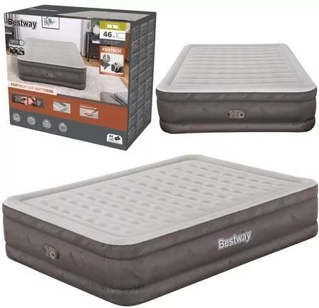 Materac dmuchany dwuosobowy z pompką 203x152cm - tantis.pl