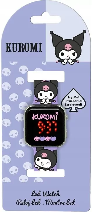 Zegarek LED z kalendarzem Kuromi KU00001 - tantis.pl