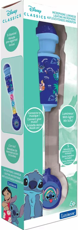 Świecący Mikrofon Stitch Lexibook MIC90D - tantis.pl