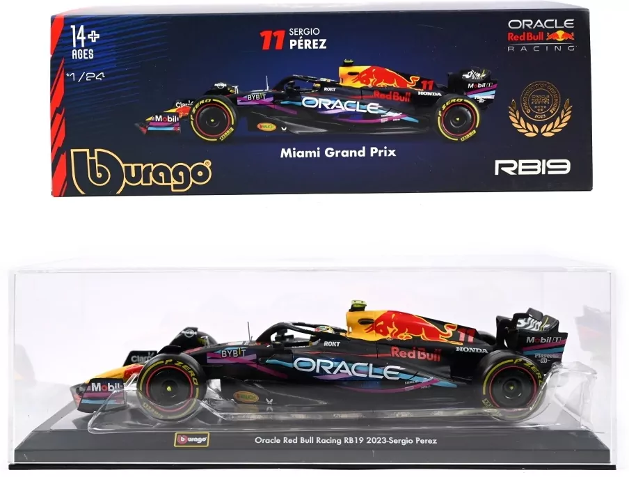 BBURAGO FORMULA F1 ORACLE RED BULL RB19 MIAMI LIVERY SERGIO PEREZ 1:24 - tantis.pl