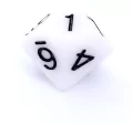 Komplet kości RPG. Białe. Matowe. REBEL - tantis.pl