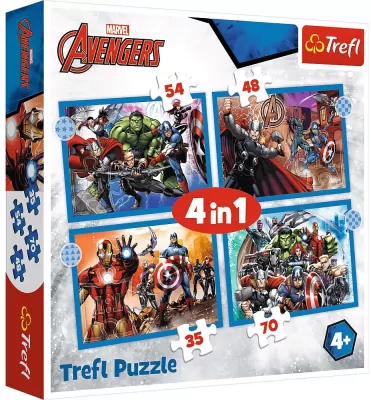 Puzzle 4w1. Odważni Avengersi TREFL 34386