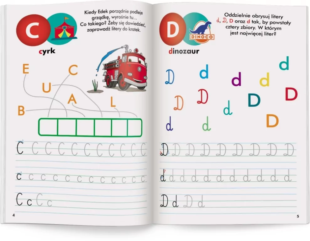 Litery. Disney Uczy. Auta. Ćwiczenia z naklejkami - tantis.pl