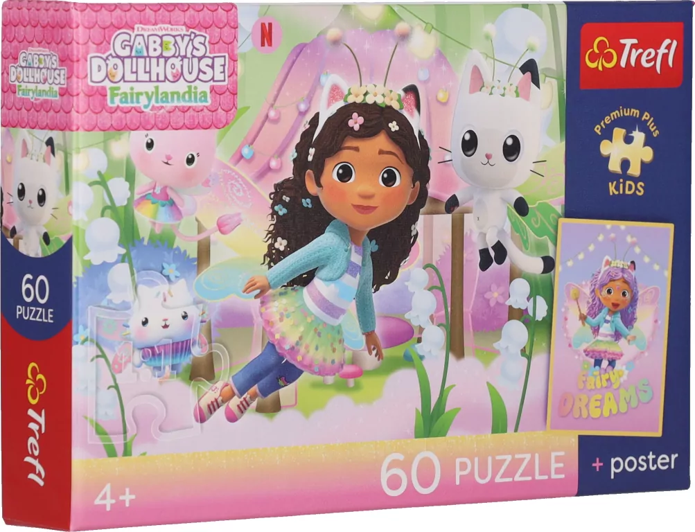 Puzzle 60 Koci Domek Gabi + plakat TREFL - tantis.pl